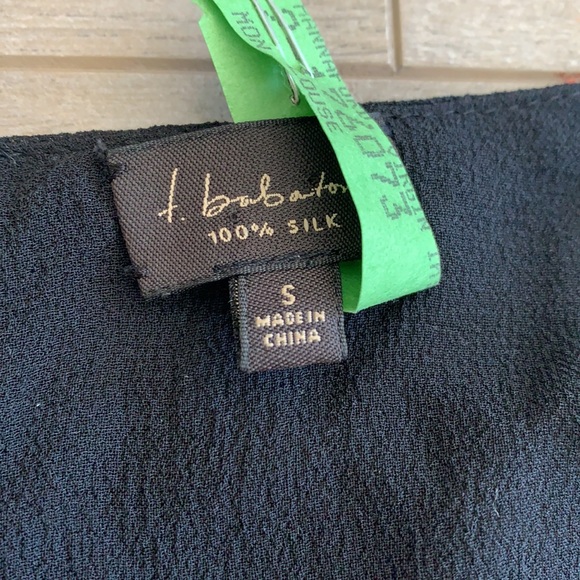 Babaton Finley Black Silk Blouse Shirt Small - Picture 8 of 9